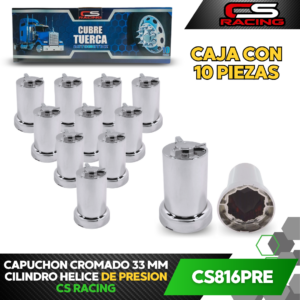 CAPUCHON HELICE 33MM CROMADO DE PRESION CS816PRE