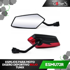ESPEJOS COLOR ROJO PARA MOTO ESMU72R