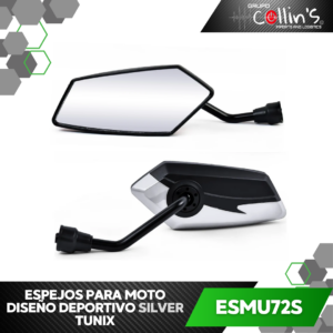 ESPEJOS COLOR PLATA PARA MOTO ESMU72S
