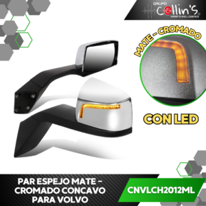 PAR ESPEJO MATE CROMADO CONCAVO PARA VOLVO CNVLCH2012ML