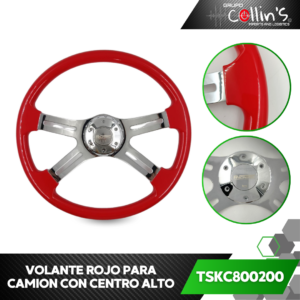 VOLANTE ROJO PARA CAMION CON CENTRO ALTO TSKC800200