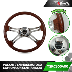 VOLANTE EN MADERA PARA CAMION CON CENTRO BAJO TSKC800400
