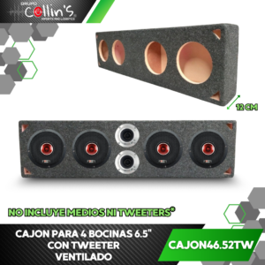 CAJON PARA 4 BOCINAS 6.5" Y 2 TWEETERS CAJON46.52TW