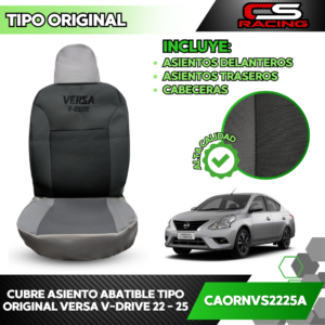 CUBRE ASIENTO ABATIBLE TIPO ORIGINAL VERSA V-DRIVE 22 - 25 CS RACING CAORNAV2225A