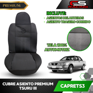 CUBRE ASIENTO PREMIUM TSURU III CS RACING CAPRETS3