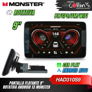 PANTALLA FLOTANTE ROTATIVA 9" 1 DIN HAD310S9