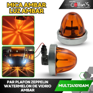 PLAFON ZEPPELIN WATERMELON DE VIDRIO AMBAR MULT241010AM