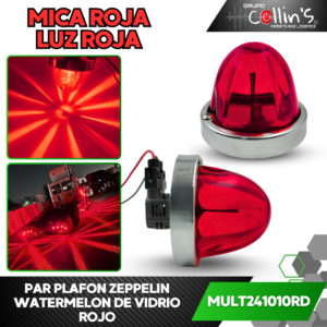 PLAFON ZEPPELIN WATERMELON DE VIDRIO ROJO MULT241010RD