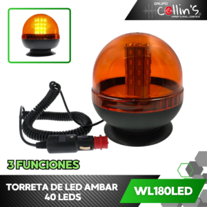 TORRETA DE LED AMBAR 3 FUNCIONES WL180LED
