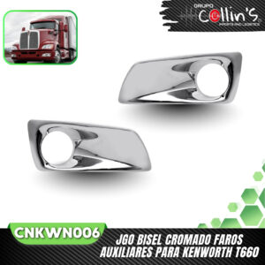 BISEL CROMADO DE FAROS AUXILIARES PARA KENWORTH T660 CNKWN006