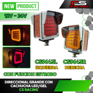 DIRECCIONAL LED/GEL CUADRADA GRANDE CON CACHUCHA CS RACING CS9643