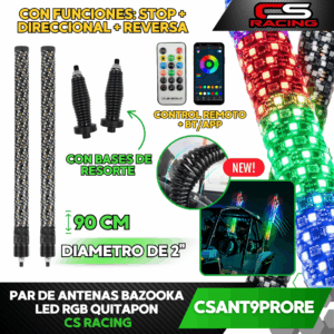 PAR ANTENAS LED RGB BAZOOKA 90 CM CSANT9PRORE