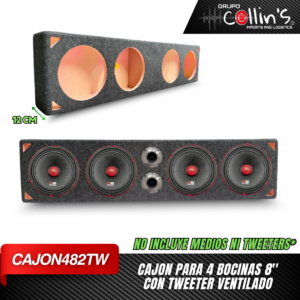 CAJON PARA 4 BOCINAS CON TWEETER VENTILADO CAJON482TW