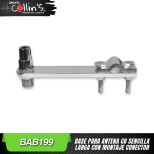 BASE PARA ANTENA CB DE ALUMINIO LARGA CON MONTAJE CONECTOR BAB199