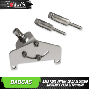 BASE PARA ANTENA CB DE ALUMINIO AJUSTABLE PARA RETROVISOR BABCAS