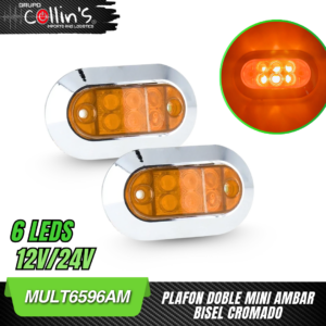 PLAFON DOBLE MINI BISEL CROMADO MULT6596AM