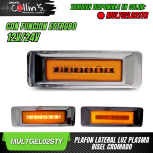 PLAFON LATERAL LUZ PLASMA BISEL CROMADO MULTGEL02ST