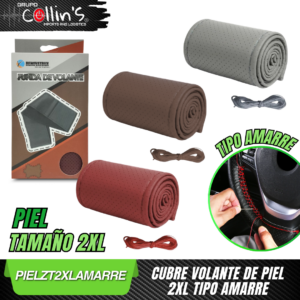 CUBRE VOLANTE DE PIEL 2XL TIPO AMARRE PIELZT2XLAMARRE