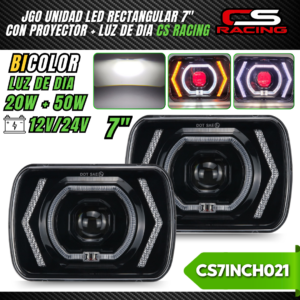 JUEGO DE UNIDADES LED 7" RECTANGULARES CON PROYECTOR CS RACING CS7INCH021