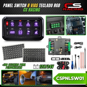 PANEL DE SWITCH 8 VIAS TECLADO RGB ALAMBRICA CSPNLSW01