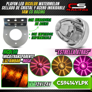 PLAFON LED WATERMELON DE CRISTAL BICOLOR "ESTRELLA ATRAS" CS9414YLPK
