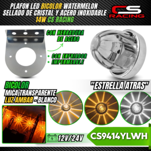 PLAFON LED WATERMELON DE CRISTAL BICOLOR "ESTRELLA ATRAS" CS9414YLWH