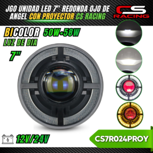 JUEGO DE UNIDADES LED 7" OJO DE ANGEL CON PROYECTOR CS RACING CS7R024PROY