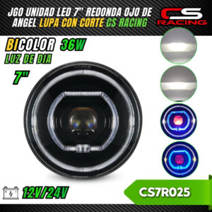 JUEGO DE UNIDADES LED 7" OJO DE ANGEL CS RACING CS7R025