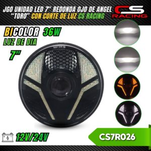 JUEGO DE UNIDADES LED 7" OJO DE ANGEL "TORO" CS RACING CS7R026