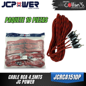 CABLE RCA 4.5 MTS PAQUETE DE 10 PZAS JCRCA1510P