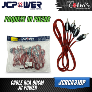 CABLE RCA 90 CM PAQUETE DE 10 PZAS JCRCA310P