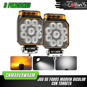 JGO DE FAROS MARVIN BICOLOR CON TORRETA CNMARV9WHAM