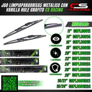LIMPIAPARABRISAS METALICO DE VARILLA CS RACING CSPL300