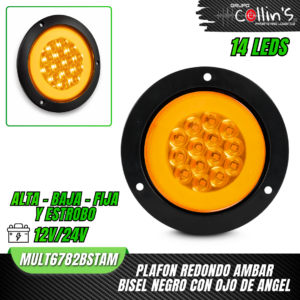 PLAFON REDONDO BISEL NEGRO Y OJO DE ANGEL 4" MULT67828ST