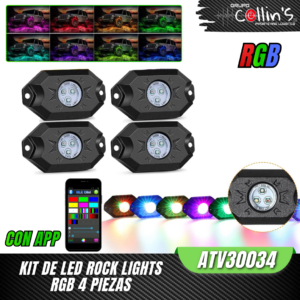 KIT DE LED ROCK LIGHTS RGB 4 PIEZAS ATV30034