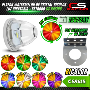 PLAFON LED WATERMELON DE CRISTAL BICOLOR LUZ GIRATORIA + ESTROBO CS9415