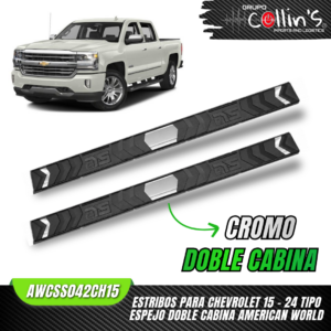 ESTRIBOS PARA CHEVROLET 15 - 24 DOBLE CABINA AWCSS042CH15
