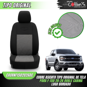 CUBRE ASIENTO DE TELA PARA F-150 20-26 DOBLE CABINA CAORNF1502026DC
