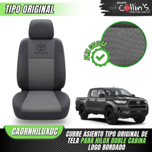 CUBRE ASIENTO DE TELA PARA HILUX DOBLE CABINA CAORNHILUXDC
