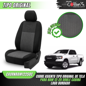 CUBRE ASIENTO DE TELA PARA RAM 15-25 DOBLE CABINA CAORNRAM1225DC
