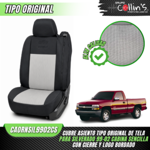 CUBRE ASIENTO DE TELA PARA SILVERADO 99-02 CABINA SENCILLA CAORNSIL9902CS