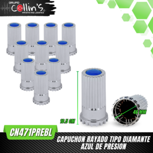 CAPUCHON RAYADO TIPO DIAMANTE AZUL DE PRESION CN471PREBL