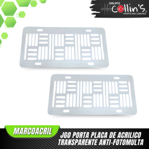JGO PORTA PLACA TRANSPARENTE ANTI-FOTOMULTA MARCOACRIL