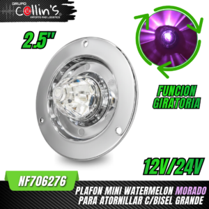 PLAFON MINI WATERMELON 2.5" MORADO CON BISEL GRANDE NF706276