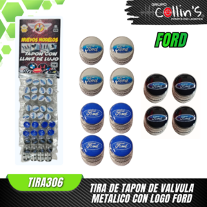 TAPON DE VALVULA METALICO LOGO FORD TIRA306
