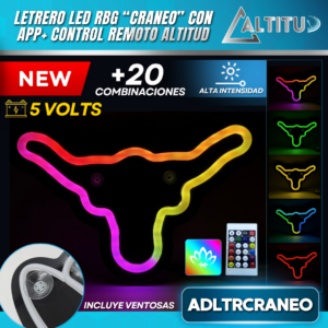 LETRERO LED GEL PIXEL "CRANEO" RGB ADLTRCRANEO