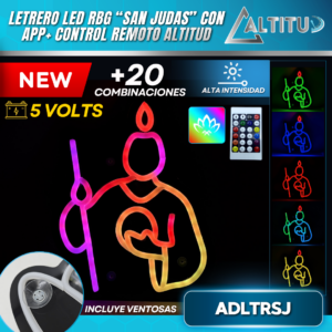 LETRERO LED GEL PIXEL "SAN JUDAS" RGB ADLTRSJ
