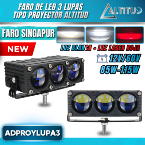 FARO LED TIPO PROYECTOR 3 LUPAS ADPROYLUPA3
