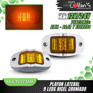 PLAFON LATERAL 9 LEDS BICEL CROMADO MULT6123AM