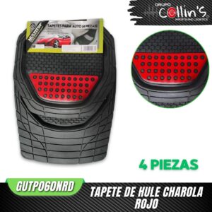 TAPETE DE HULE CHAROLA ROJO GUTPO60NRD